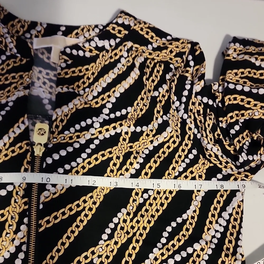 Michael Kors Black and Gold Size Small Blouse